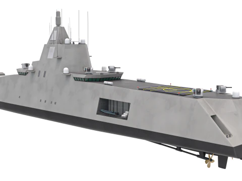Stealth Navy Frigate v2 3D Model