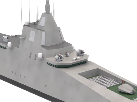 Stealth Navy Frigate v2 3D Model