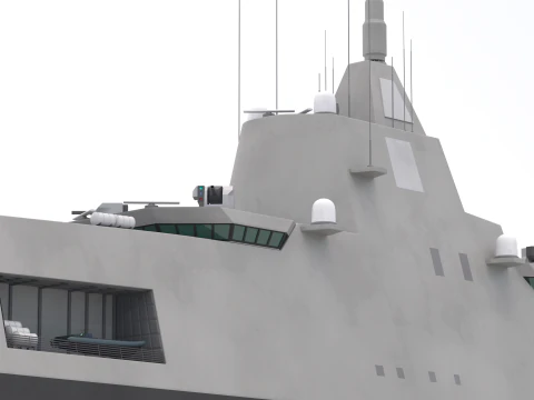 Stealth Navy Frigate v2 3D Model