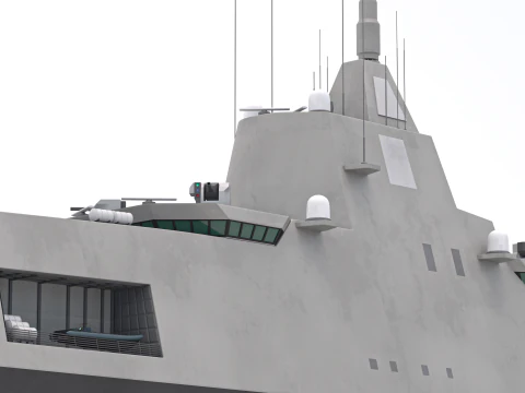 Stealth Navy Frigate v2 3D Model