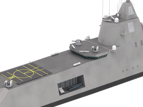 Stealth Navy Frigate v2 3D Model