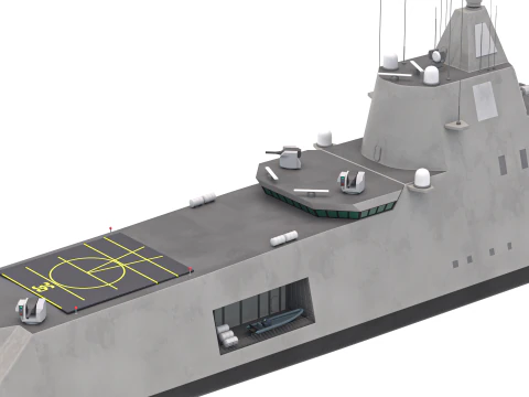 Stealth Navy Frigate v2 3D Model