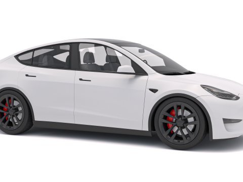 Station de recharge Tesla avec Y 2023 Modèle 3D