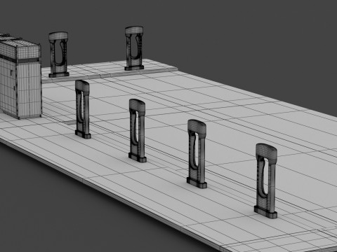 Station de recharge Tesla avec Y 2023 Modèle 3D