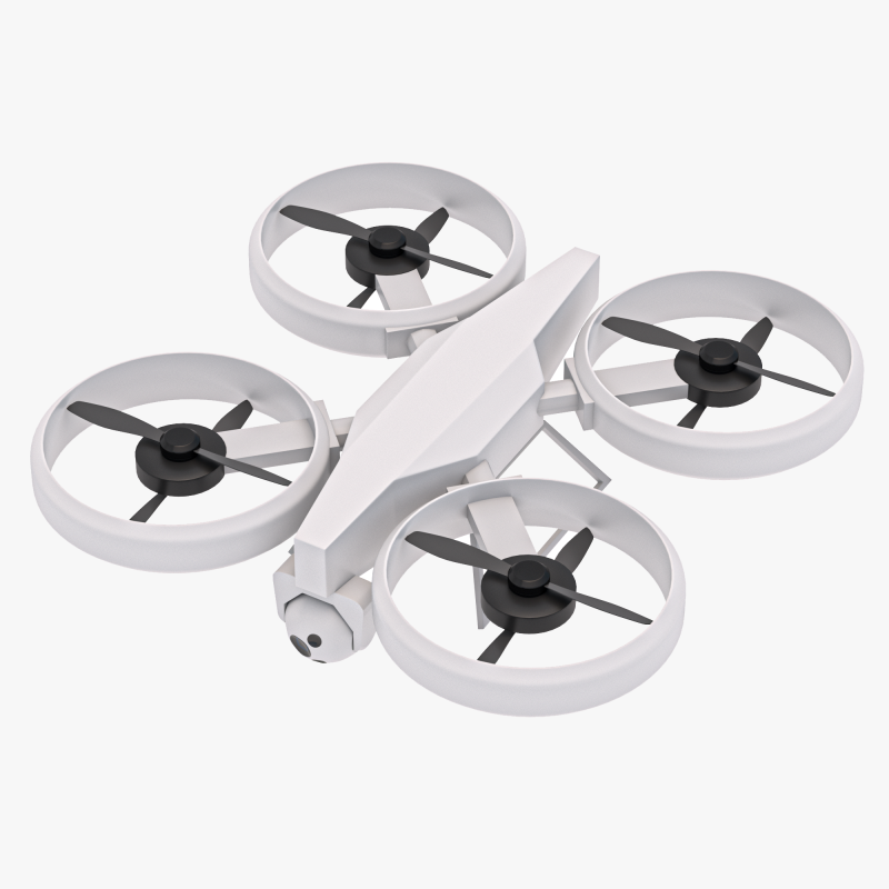 Sci Fi Quadcopter Drone 3D Модель .c4d .max .obj .3ds .fbx .stl .blend