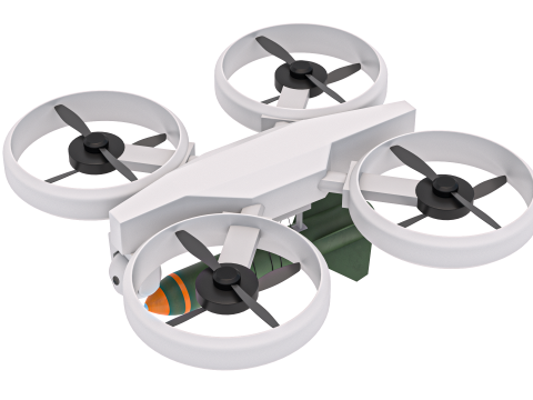 Drone Quadrocopter Militer Model 3D