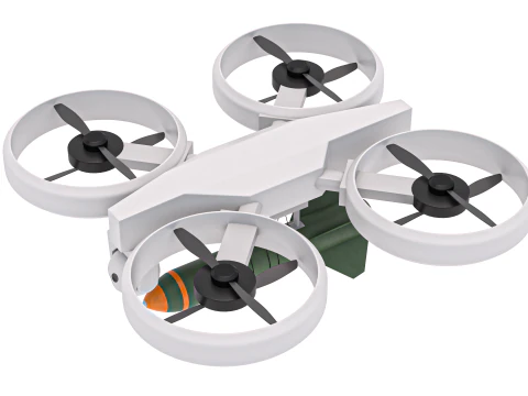 Military Quadrocopter Drone 3D Model