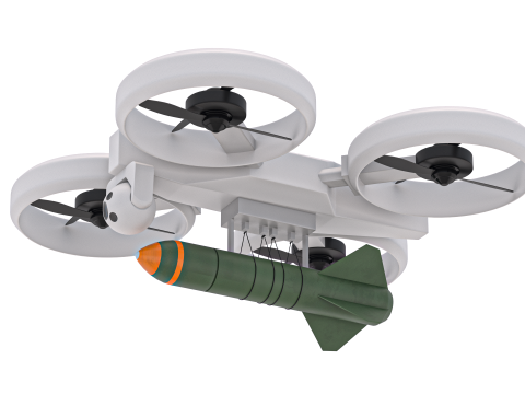 Drone Quadrocopter Militer Model 3D