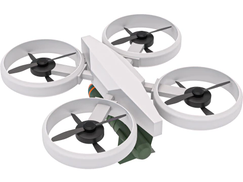 Military Quadrocopter Drone 3D Model