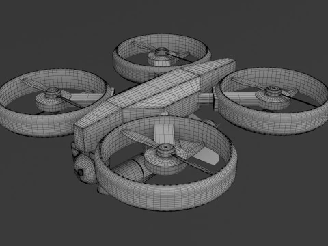 Military Quadrocopter Drone 3D Model