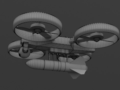 Drone Quadrocopter Militer Model 3D