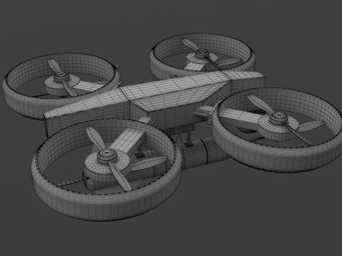 Military Quadrocopter Drone 3D Model