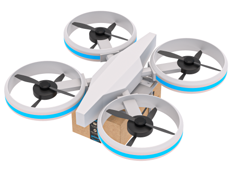 Amazon Quadrocopter Drone Teslimatı 3D Model