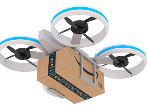 Amazon Quadrocopter Drone Delivery 3D Model