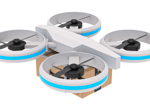 Amazon Quadrocopter Drone Teslimatı 3D Model