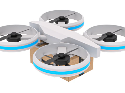Amazon Quadrocopter Drone Delivery 3D Model