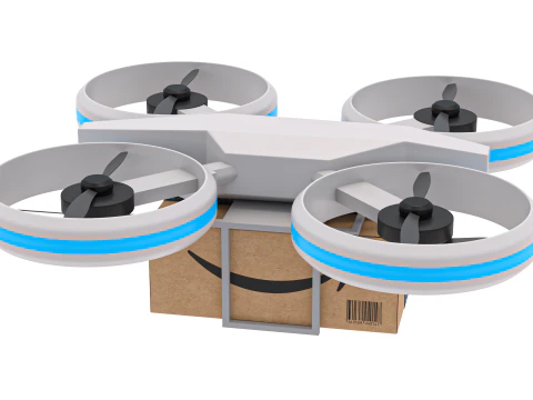 Amazon Quadrocopter Drone Delivery 3D Model