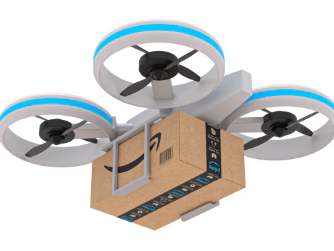 Amazon Quadrocopter Drone Delivery 3D Model