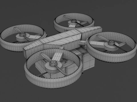Amazon Quadrocopter Drone Delivery 3D Model