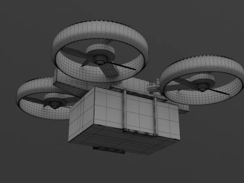 Amazon Quadrocopter Drone Delivery 3D Model