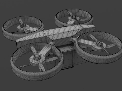 Amazon Quadrocopter Drone Delivery 3D Model