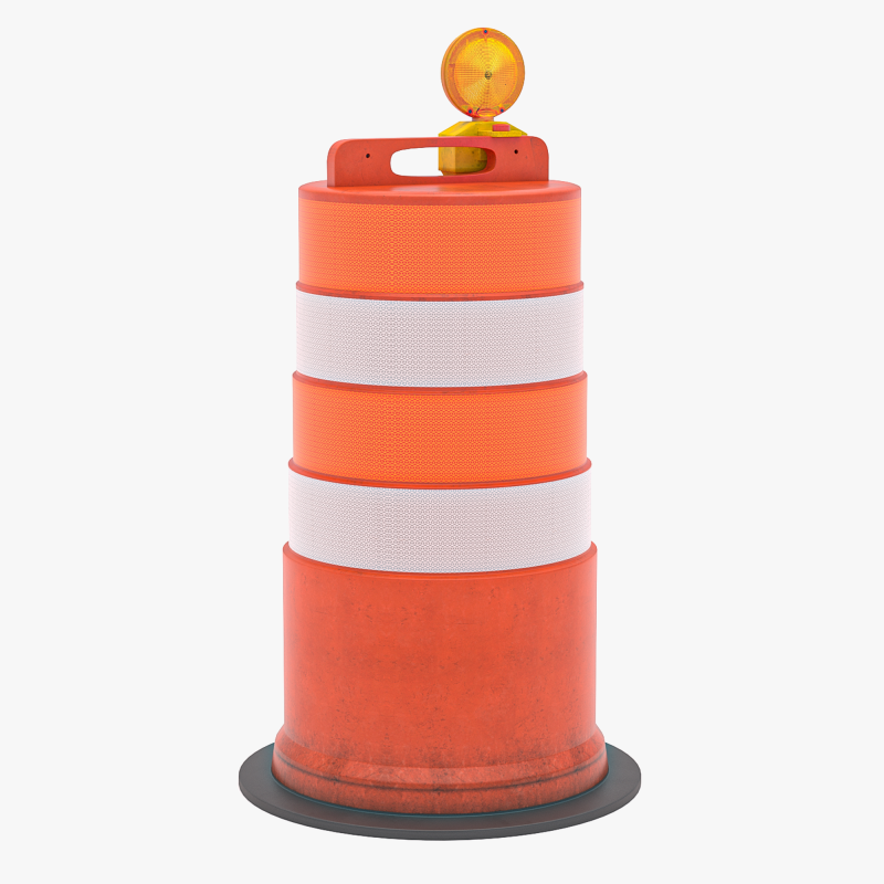 Barikade Barel Lalu Lintas Model 3D .c4d .max .obj .3ds .fbx .stl .blend