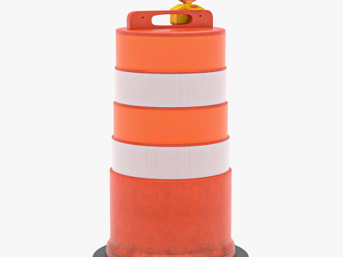 Barricata di barili di traffico Modello 3D