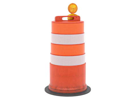 Traffic Barrel Barricade 3D Model