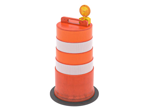 Traffic Barrel Barricade 3D Model