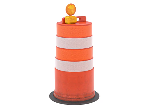 Traffic Barrel Barricade 3D Model