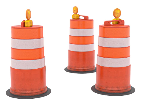 Traffic Barrel Barricade 3D Model