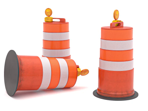 Traffic Barrel Barricade 3D Model