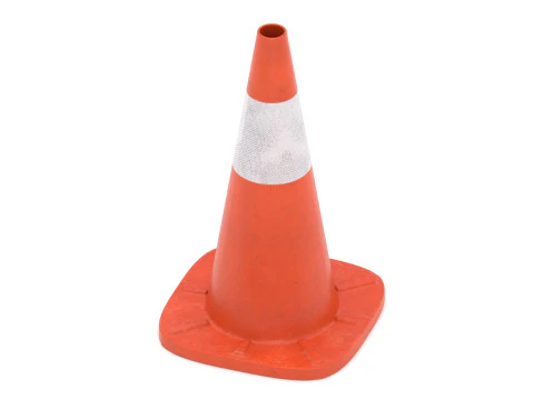 Barricata e cono del barile di traffico Modello 3D