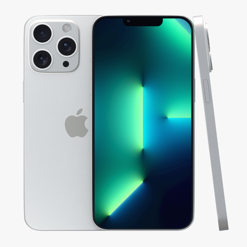 iPhone 13 Pro Max Beyaz 3D Model .c4d .max .obj .3ds .fbx .stl .blend