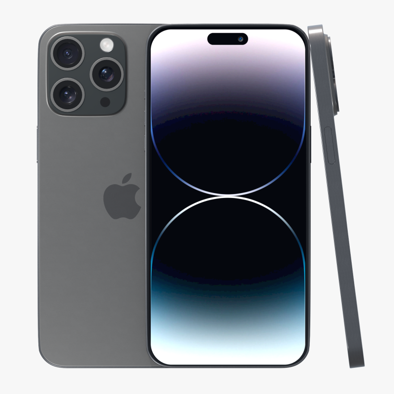 iPhone 14 Pro Max Hitam Model 3D .c4d .max .obj .3ds .fbx .stl .blend 
