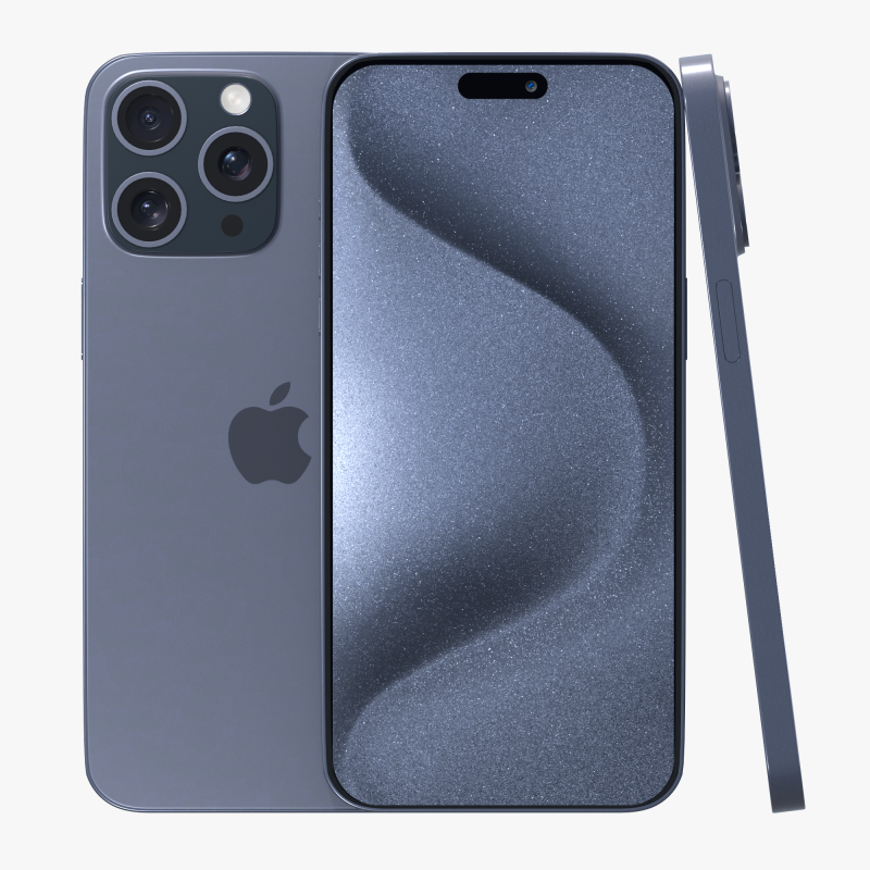 iPhone 15 Pro Max ミッドナイト 3Dモデル .c4d .max .obj .3ds .fbx .stl .blend