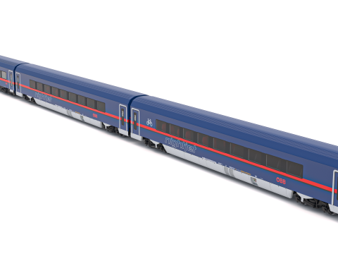 Tren de pasajeros OBB Nightjet Colección 4 Modelo 3D
