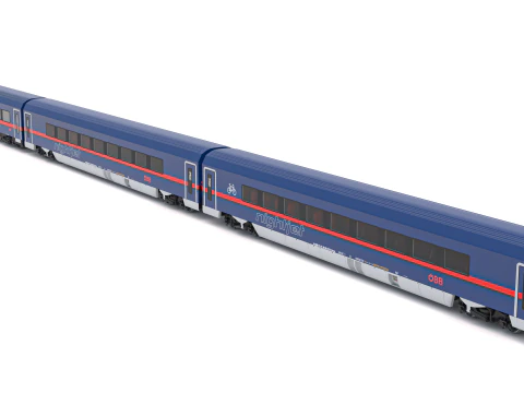 Treno passeggeri OBB Nightjet Collection 4 Modello 3D