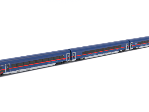 Tren de pasajeros OBB Nightjet Colección 4 Modelo 3D