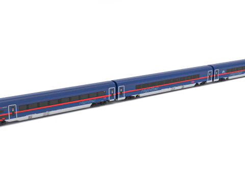 Treno passeggeri OBB Nightjet Collection 4 Modello 3D