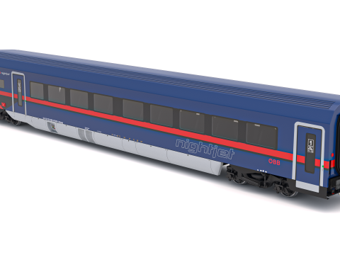 Tren de pasajeros OBB Nightjet Colección 4 Modelo 3D
