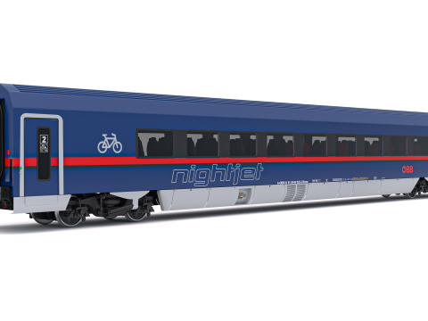 Tren de pasajeros OBB Nightjet Colección 4 Modelo 3D