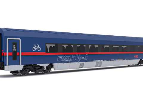 Treno passeggeri OBB Nightjet Collection 4 Modello 3D