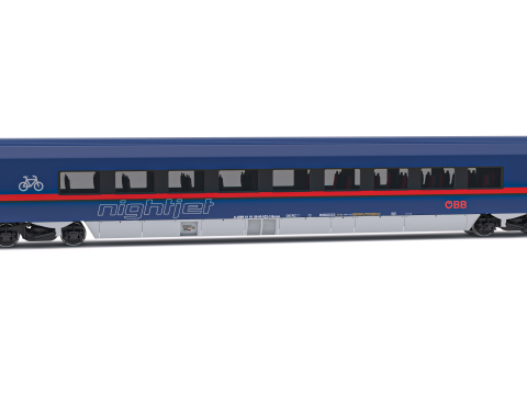 Tren de pasajeros OBB Nightjet Colección 4 Modelo 3D
