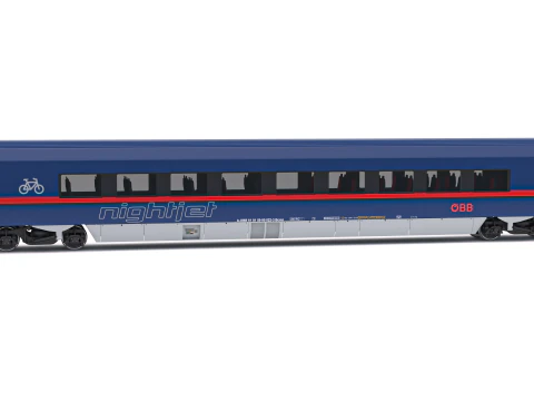 Treno passeggeri OBB Nightjet Collection 4 Modello 3D