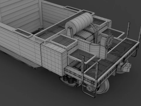 Double Stack Railcar BNSF with Containers 3D Model