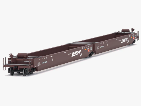 Double Stack Railcar BNSF 3D Model