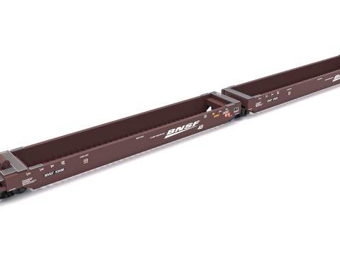 二重積み気動車 BNSF 3Dモデル