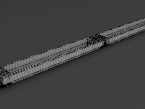 二重積み気動車 BNSF 3Dモデル