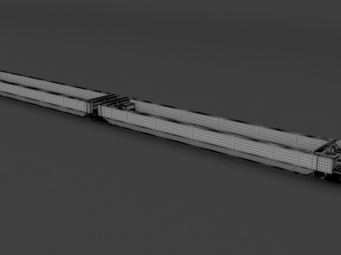 二重積み気動車 BNSF 3Dモデル